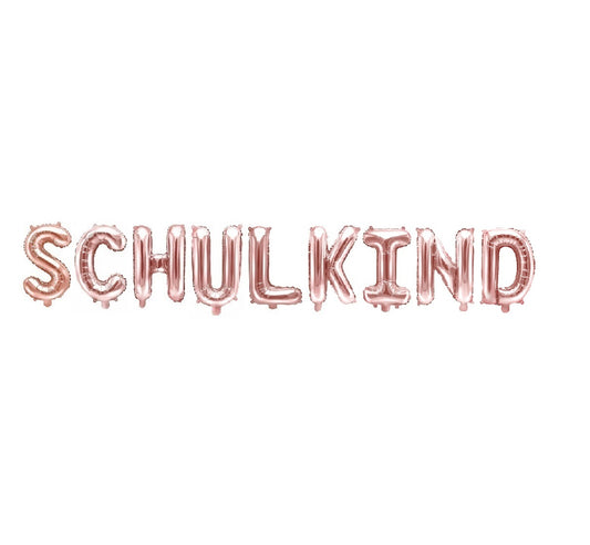Schulkind Schriftzug Folienballons Einschulung Schulstart Schulanfang Deko Rosegold