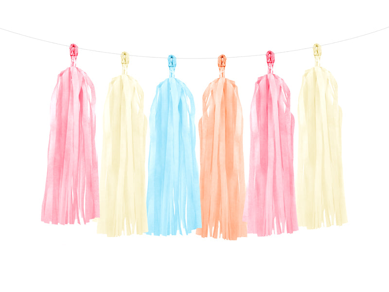 Tasselgirlande Bunt Pastell 