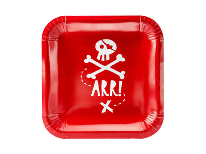 Piraten Party Geburtstag Pappteller Rot Partyteller Kindergeburtstag