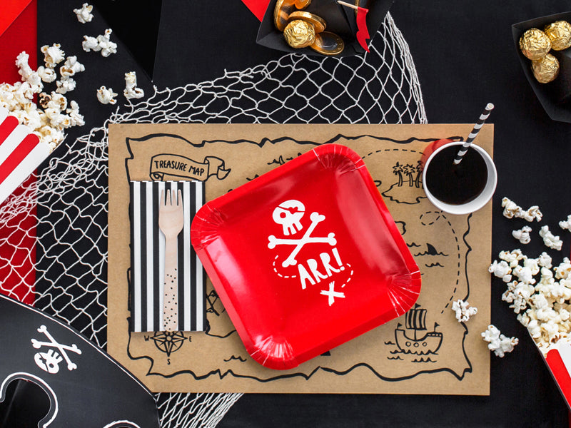 Piraten Party Geburtstag Pappteller Rot