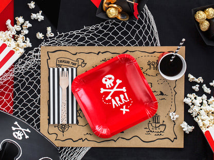 Piraten Party Geburtstag Pappteller Rot