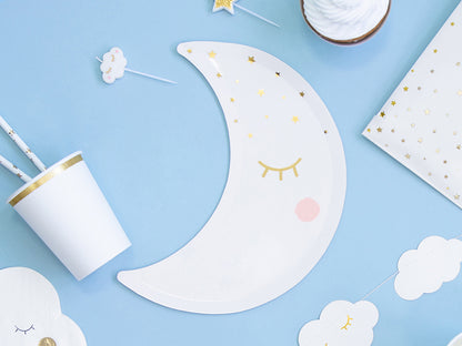 Partyteller Pappteller Gender Reveal Baby Party Babyshower Junge oder Mädchen Mond