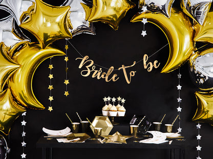 Mond Folienballon Gold Brautparty Bride to be