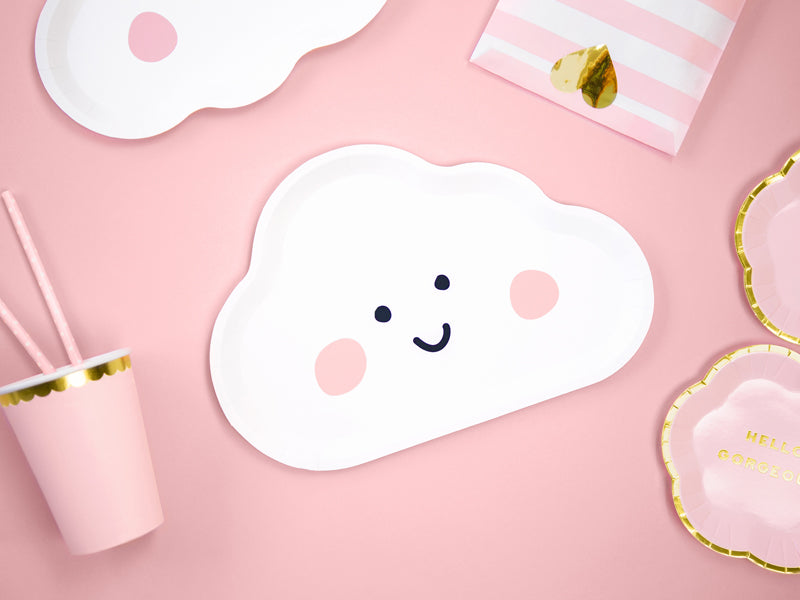 Partyteller Pappteller Wolke Gender Reveal Baby Party Babyshower Junge oder Mädchen