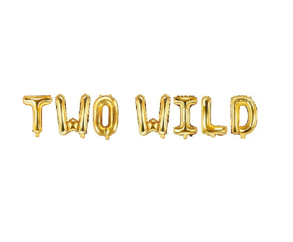 Folienballons Gold Two Wild Kindergeburtstag Dschungel Party