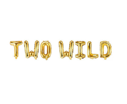 Folienballons Gold Two Wild Kindergeburtstag Dschungel Party