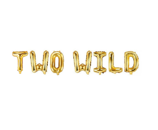 Folienballons Gold Two Wild Kindergeburtstag Dschungel Party
