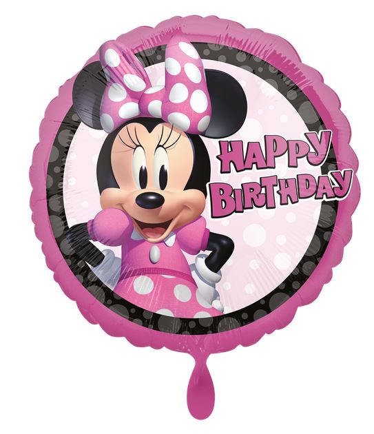 Folienballon Rund Happy Birthday Minnie Maus Party Deko Kindergeburtstag