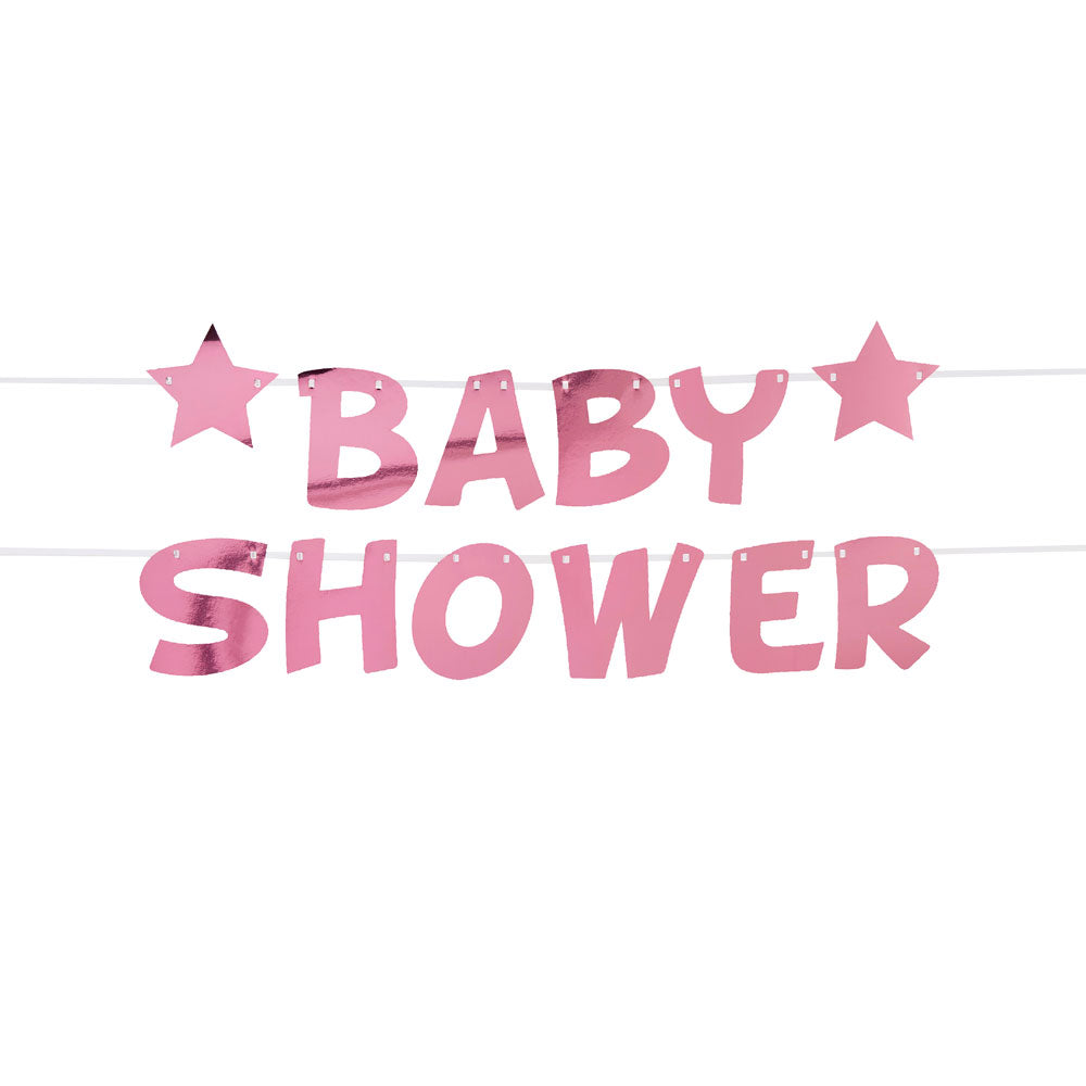 Girlande Babyshower Sterne Pink