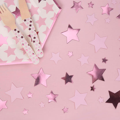 Konfetti Baby Party Metallic Pink Rosa Mädchen Sterne