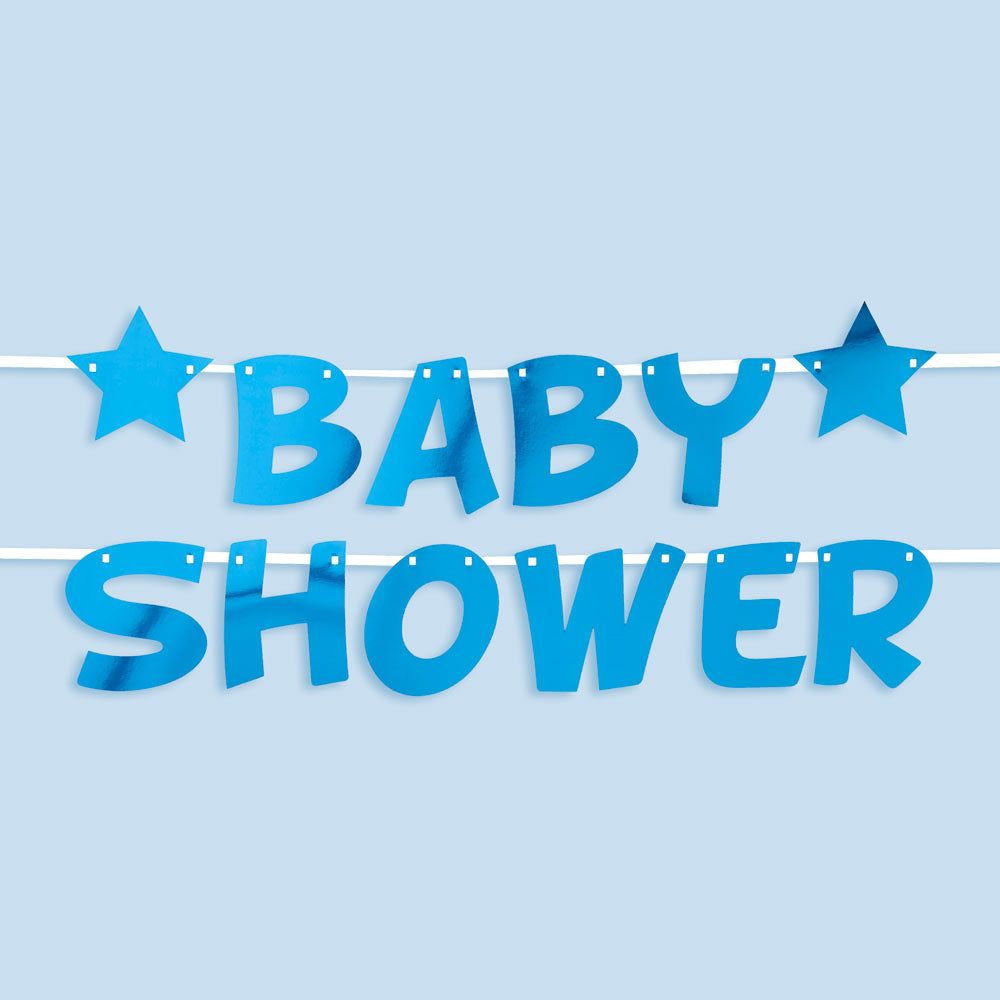 Babyshower Girlande Blau Boy Junge Baby Party