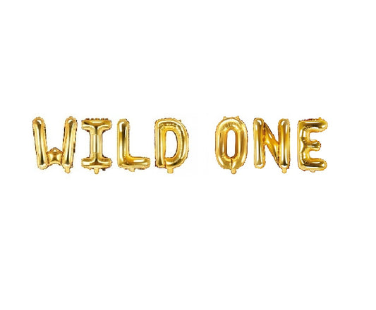Folienballons Gold Wild One Dschungel Party