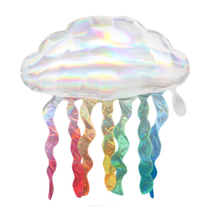 Regenbogen Wolke Bänder Folienballon Irisierend