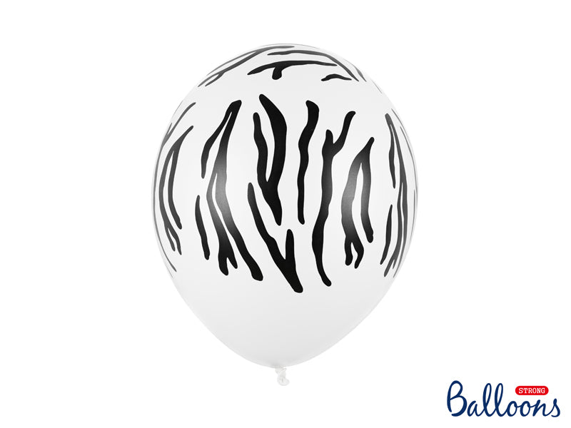 Latexballons Motiv Muster Zebra Weiss Schwarz Luftballons Dschungel Party