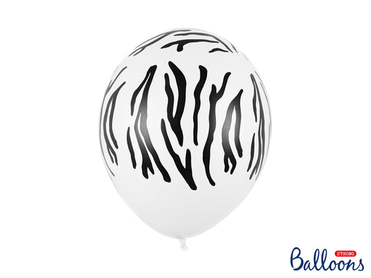 Latexballons Motiv Muster Zebra Weiss Schwarz Luftballons Dschungel Party