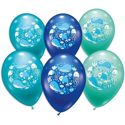 Party Geburtstag Dekoration Ocean Unterwasser Meeres Delfin Luftballons Latexballons Ballons Ballondeko
