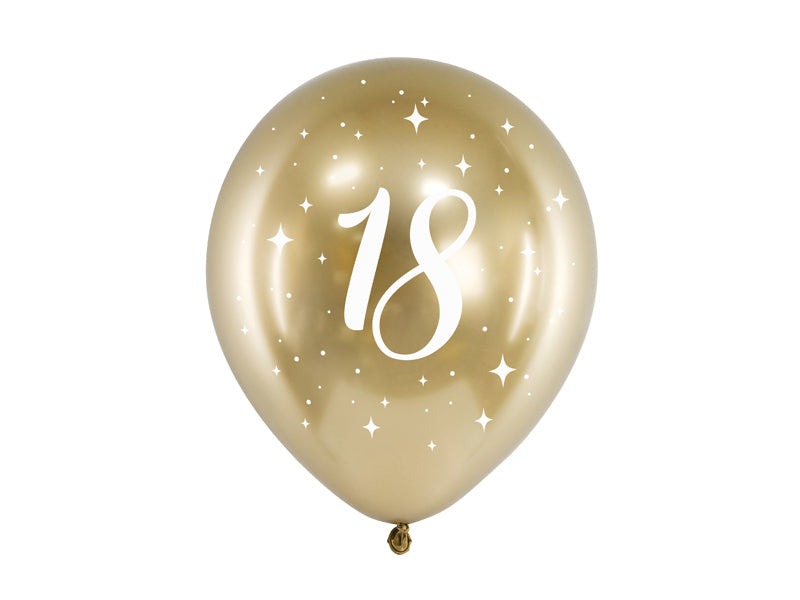 Glossy Gold Latexballons Luftballons Ballon Mix 18, 30, 40, 50, 60