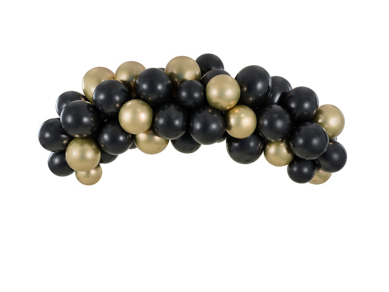 Ballongirlande Schwarz Gold