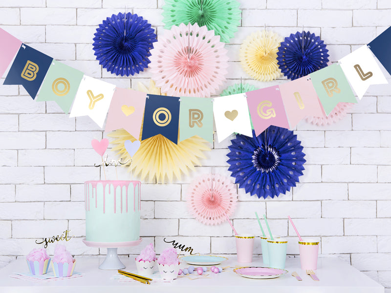 Girlande Boy or Girl Rpsa Blau Mint Gold Baby Party