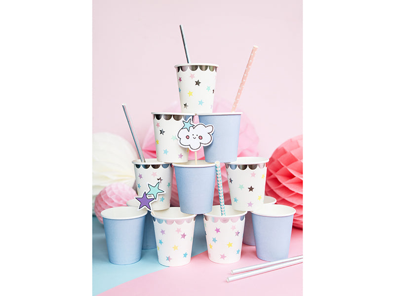 Einhorn Party Geburtstag Silber Pappbecher Partybecher Pastell Sterne