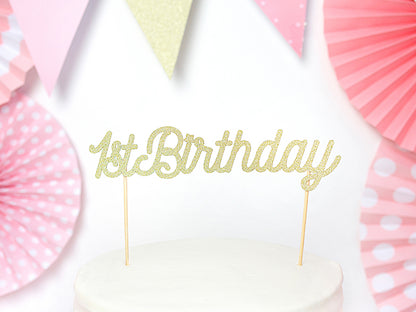 1st Birthday Caketopper Gold
