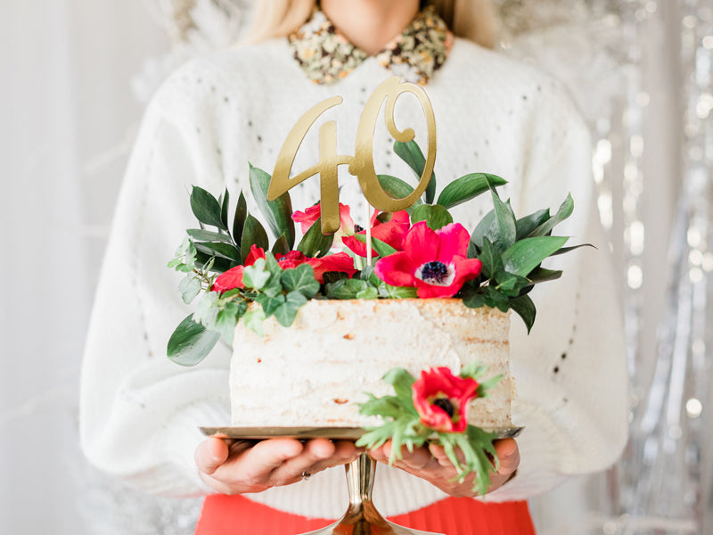 Caketopper Zahl Gold