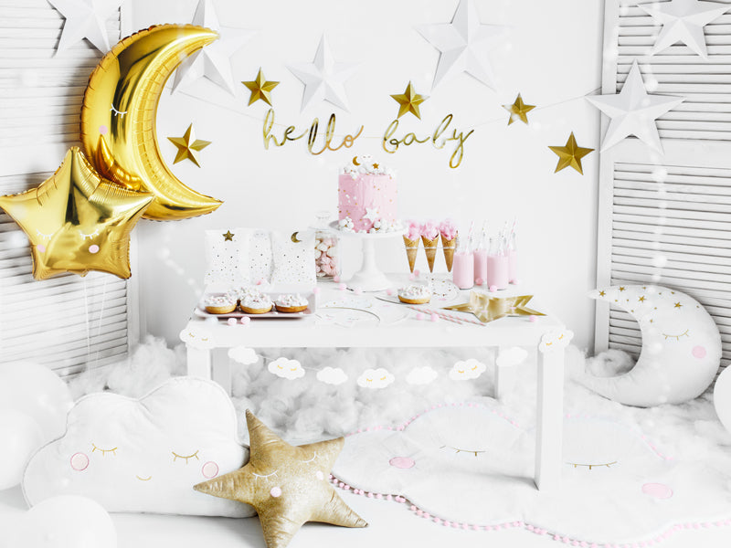 Mond Folienballon Gold Babyparty 