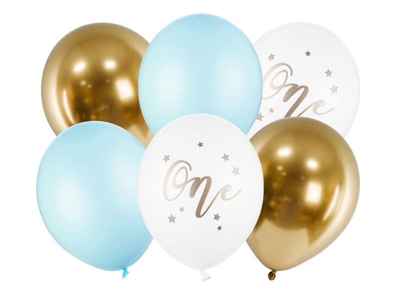 Ballon Mix Latexballons Luftballons 1. Geburtstag One Boy Junge Blau Gold