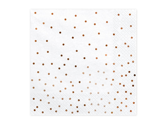 Servietten Punkte Weiss Rosegold
