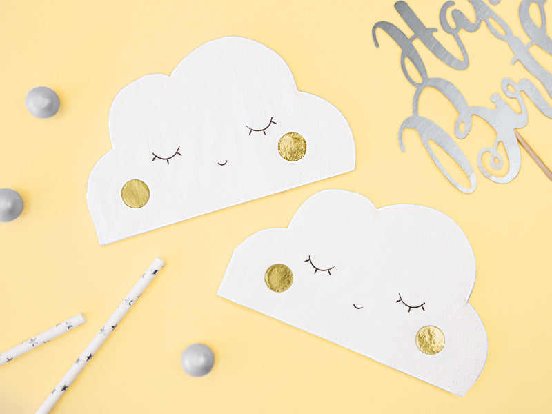 Servietten Wolke Gender Reveal Baby Party Babyshower Junge oder Mädchen
