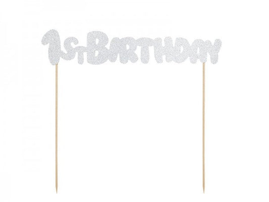 1st Birthday Caketopper Silber