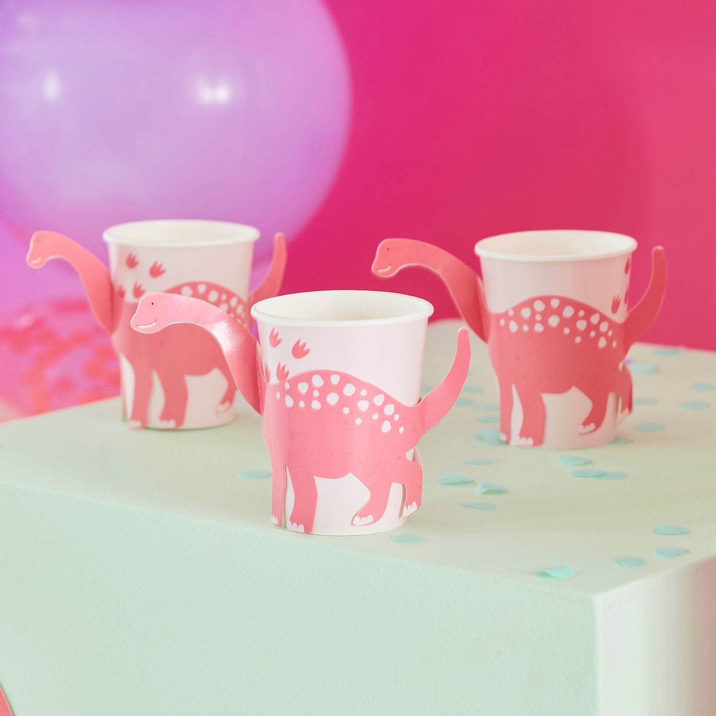 Pink Dino Partybecher