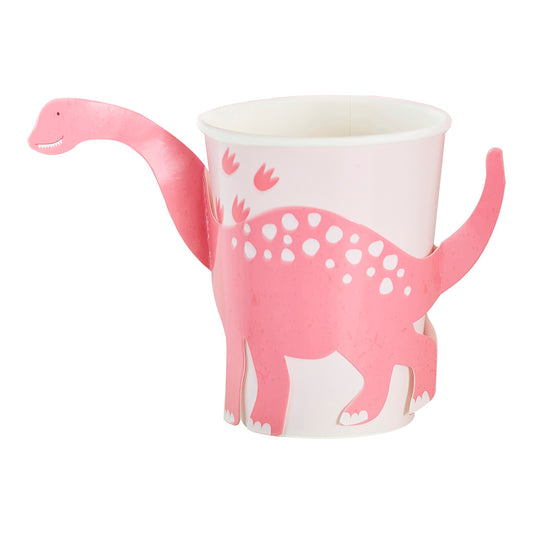 Pink Dino Rosa Dinosaurier Mädchen Party Geburtstag Partybecher Pappbecher