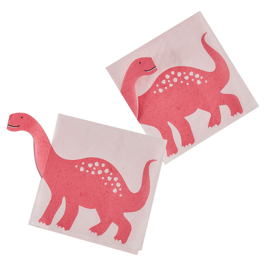 Pink Dino Rosa Dinosaurier Mädchen Party Geburtstag Servietten