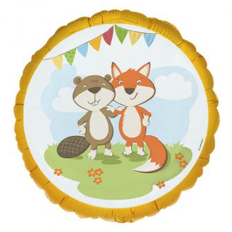 Waldtiere Geburtstag Folienballon Fuchs Biber Kindergeburtstag