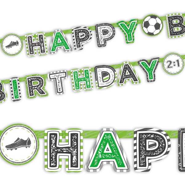 Girlande Happy Birthday Fußball Party Geburtstag Soccer 