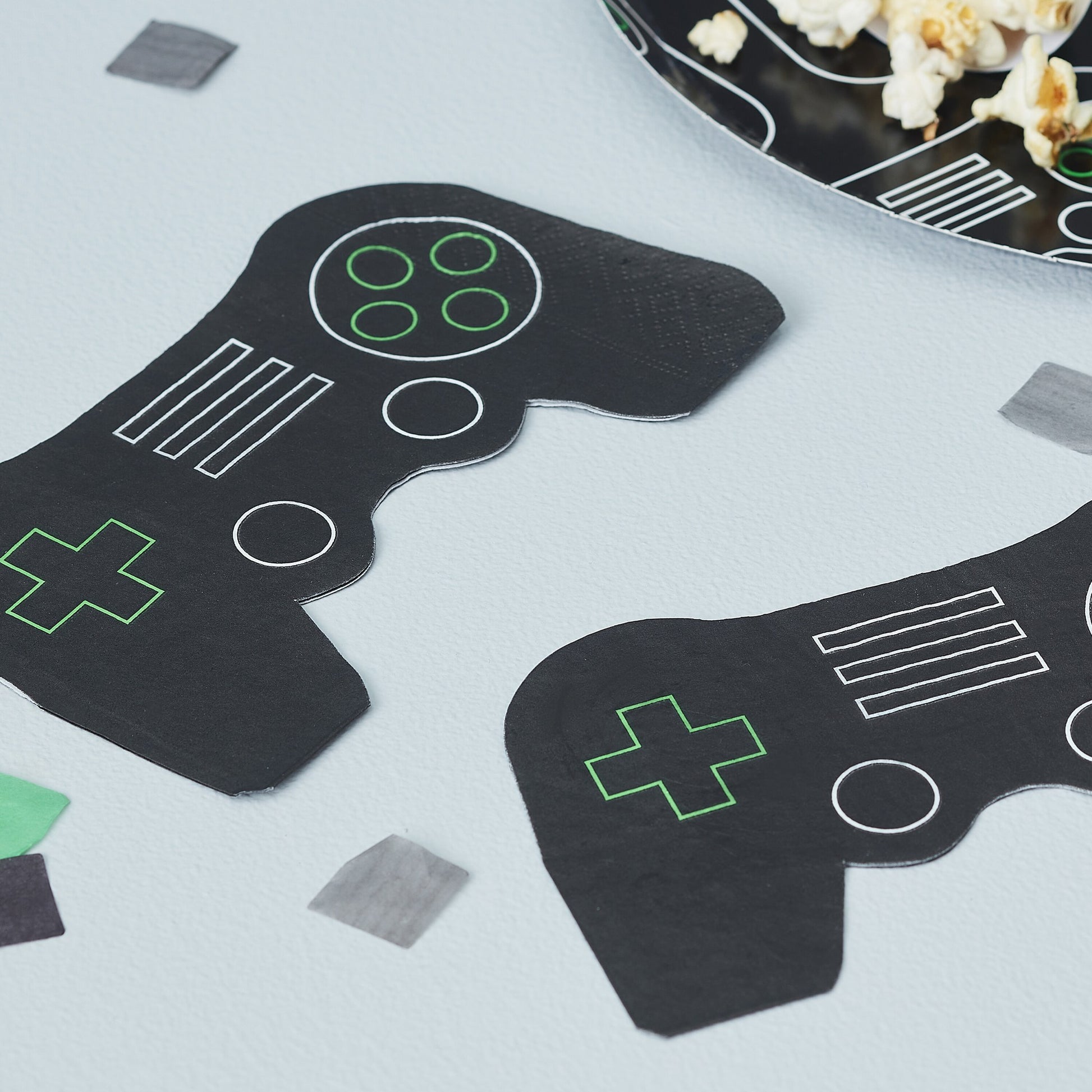Gaming Game Party Teenager Teenie Zocker Servietten Schwarz Grün Controller