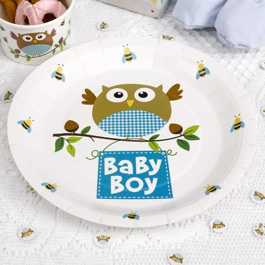 Partyteller Pappteller Eule Party Babyshower Babyparty