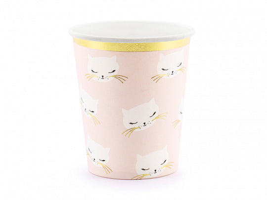 Kitty Pappbecher Katzen Party Rosa