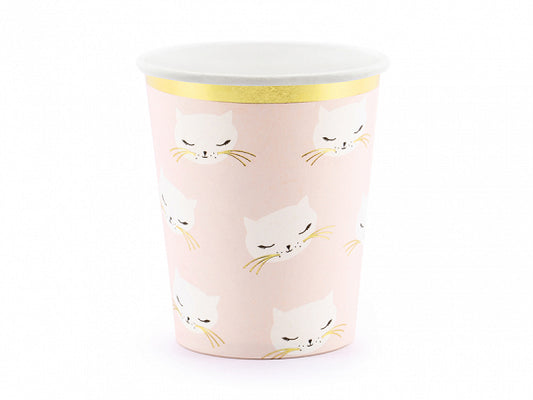 Kitty Pappbecher Katzen Party Rosa