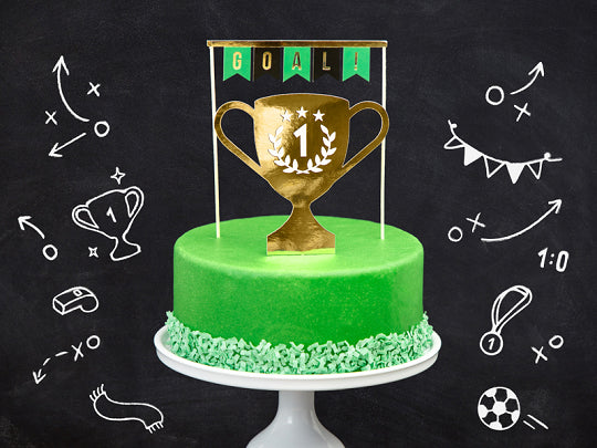 Caketopper Kuchendeko Tortendeko Fußball Party Geburtstag Pokal Goal