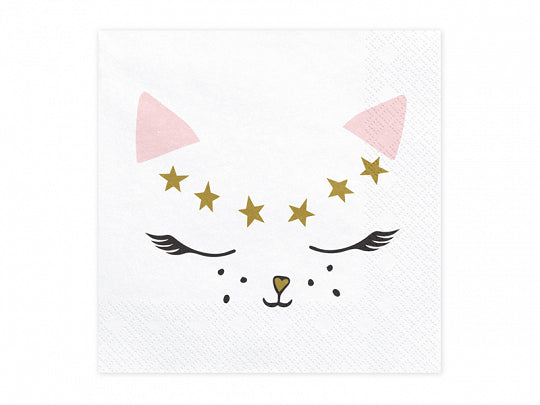 Kitty Servietten Katzen Party Rosa