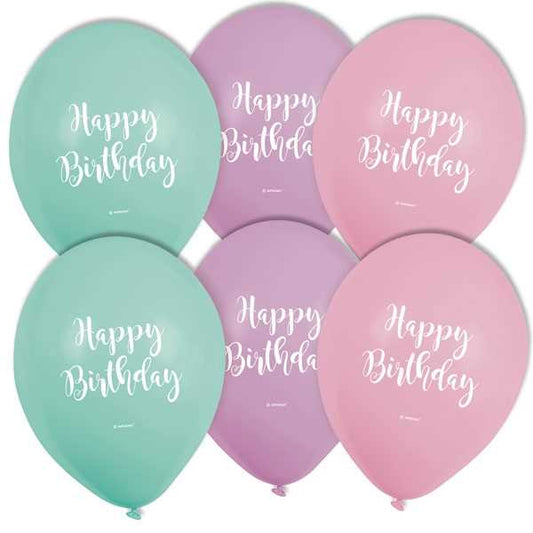 Ballonmix Luftballons Pastell Happy Birthday Party Deko