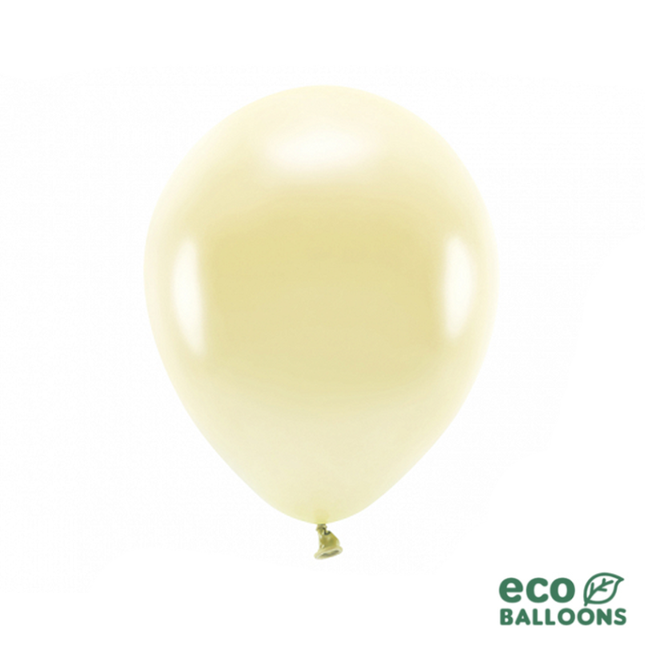 Eco Ballon Metallic Straw Creme Beige Elfenbein Strohgelb