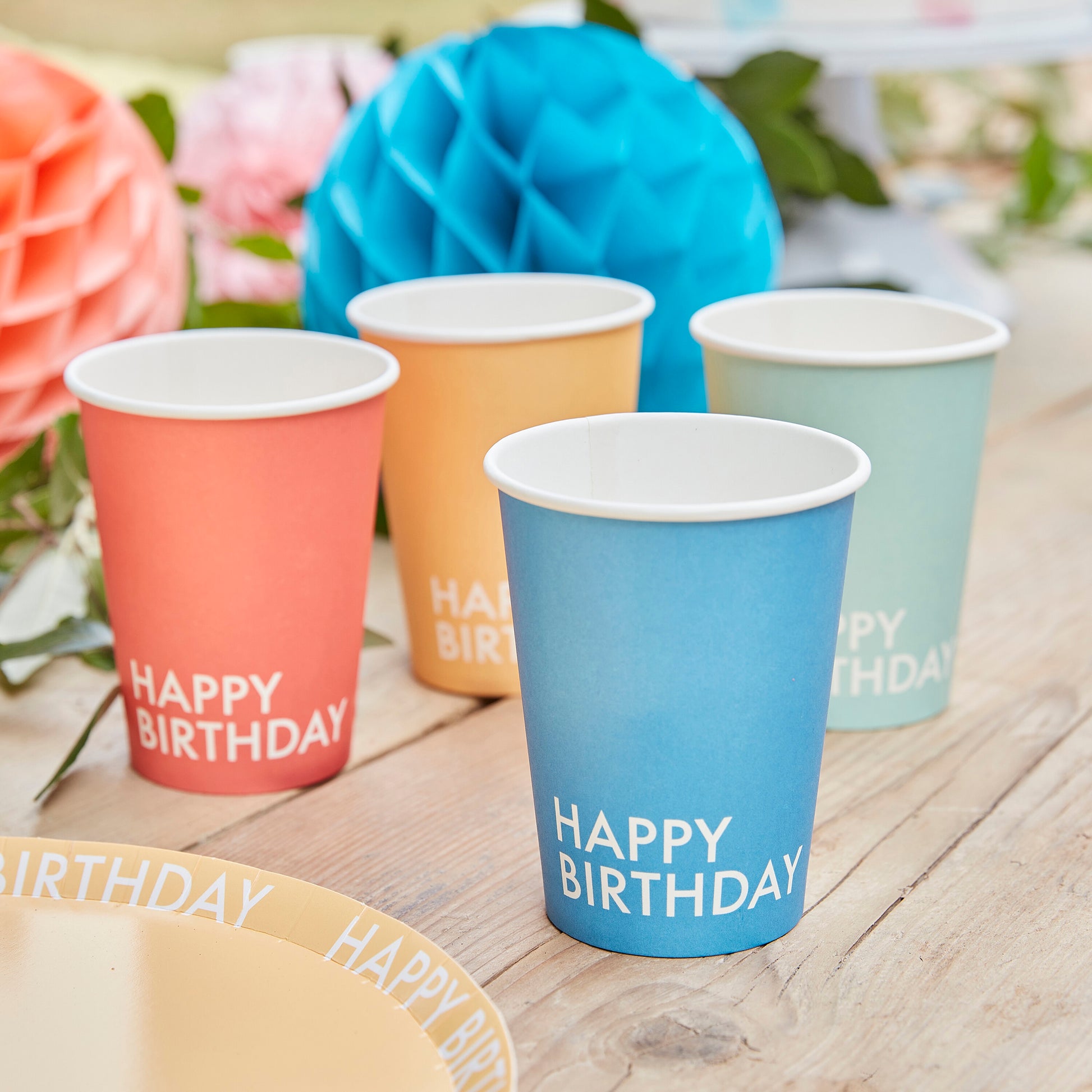 Pappbecher Partybecher Pastell Regenbogen Party