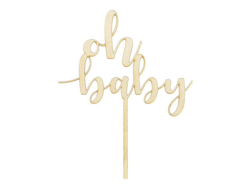 Caketopper Baby Party Shower Holz Oh Baby