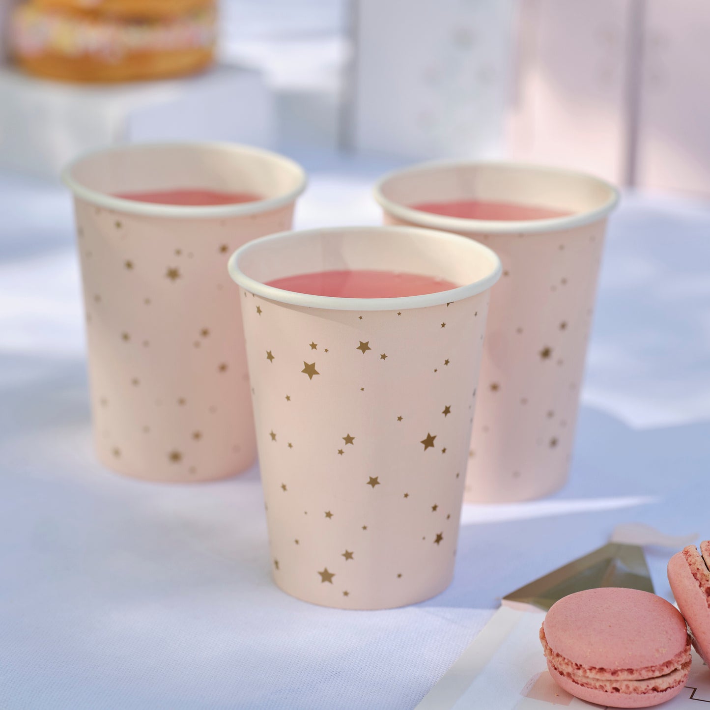 Pappbecher Partybecher Rosa goldene Sterne Prinzessin Einhorn