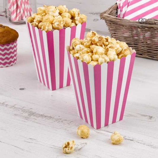 Popcornbox Pink Weiss Gestreift