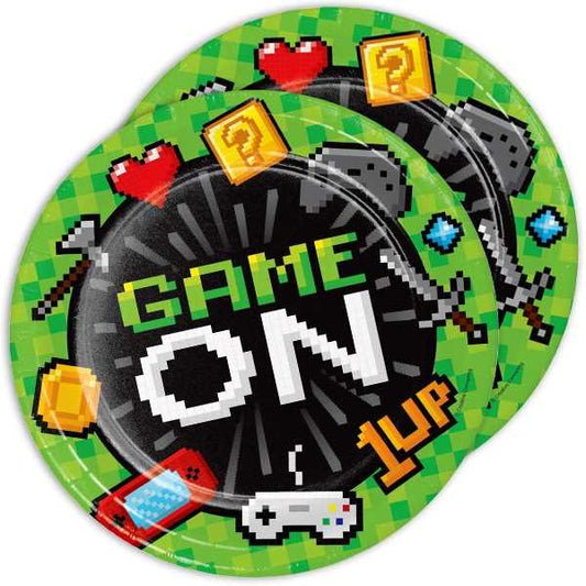 Game on Gaming Party Level up Geburtstag Teenager Pappteller Partyteller