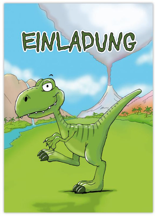 Dino Party Geburtstag Einladung T-Rex